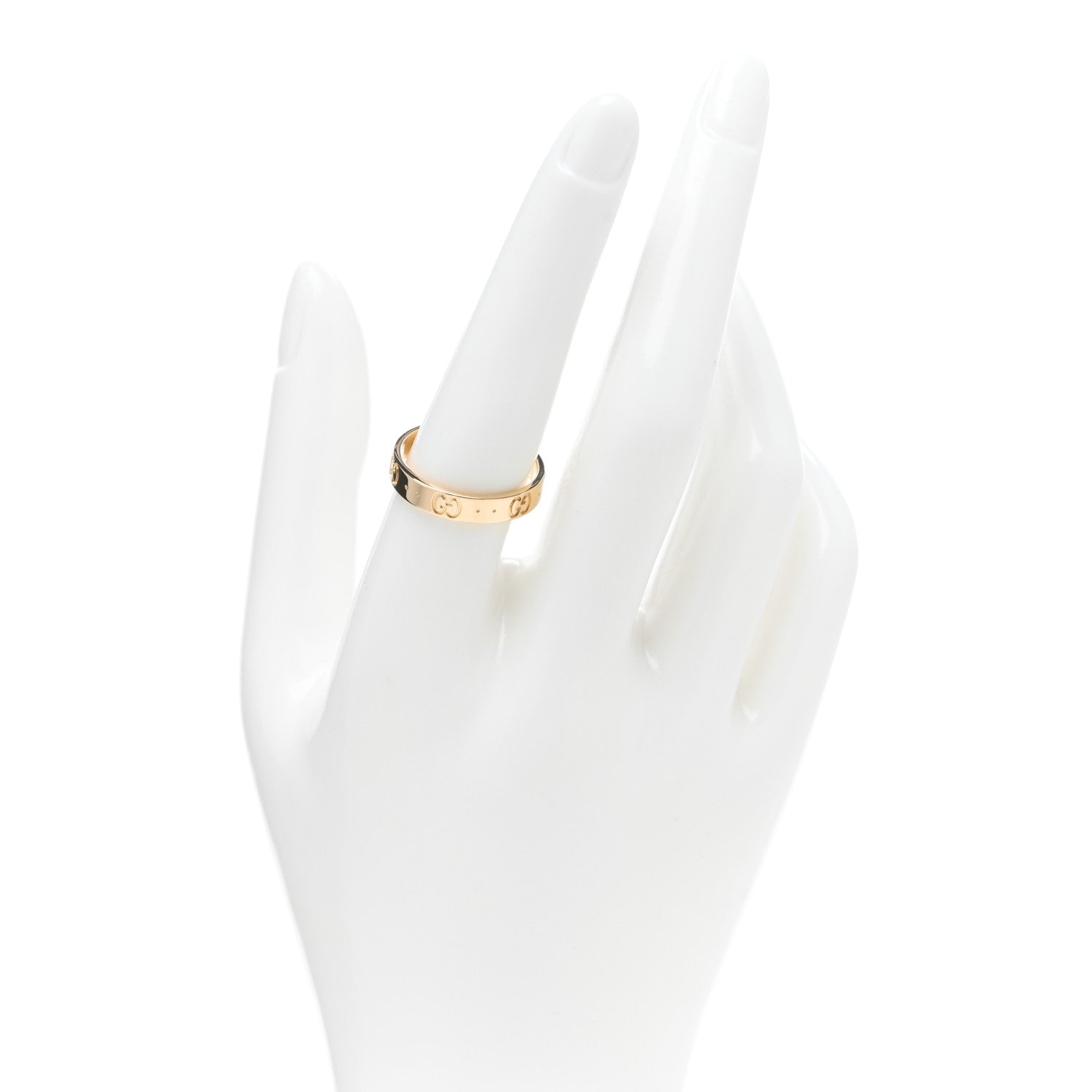Gucci 18K Yellow Gold 4mm Icon Thin Band Ring 58 8.25 2 of 4
