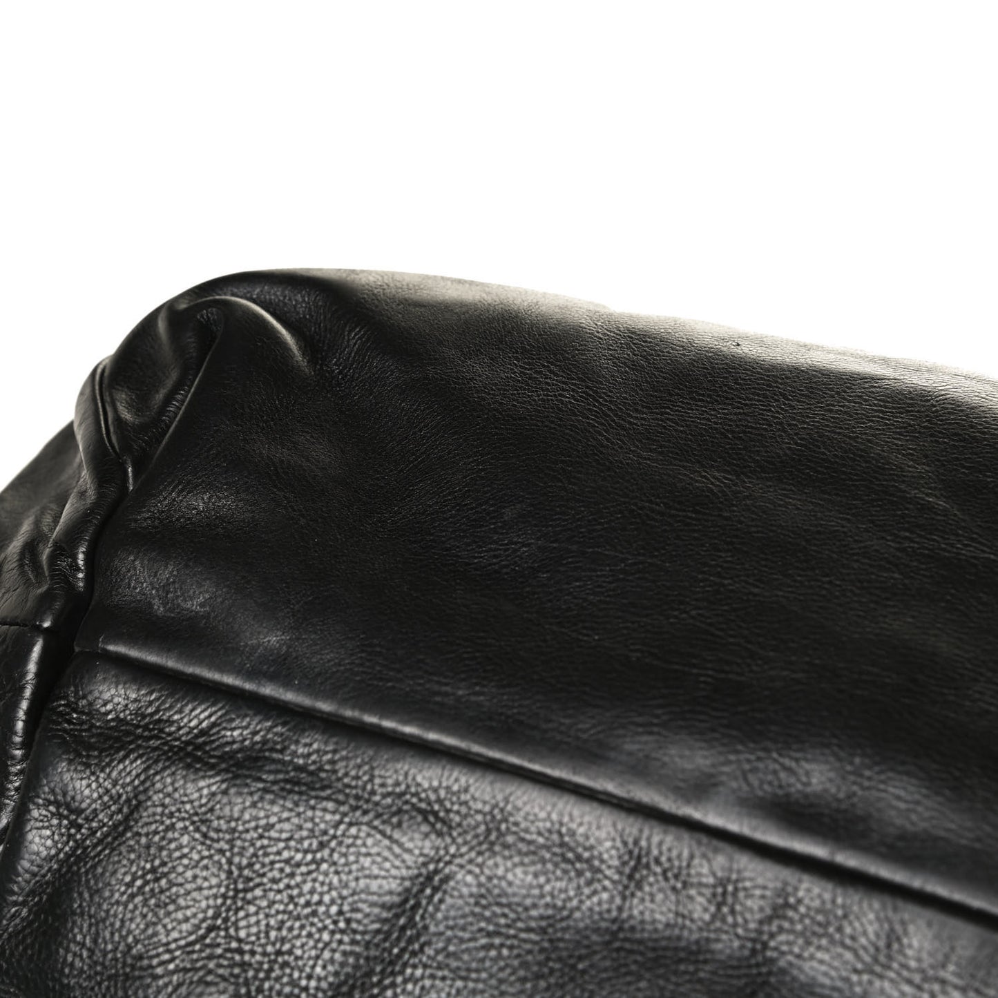 Soft Calf Pleated Shoulder Bag Black