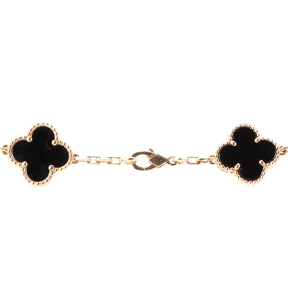 Van Cleef & Arpels 18K Yellow Gold Black Onyx 10 Motifs Vintage Alhambra Necklace 4 of 6