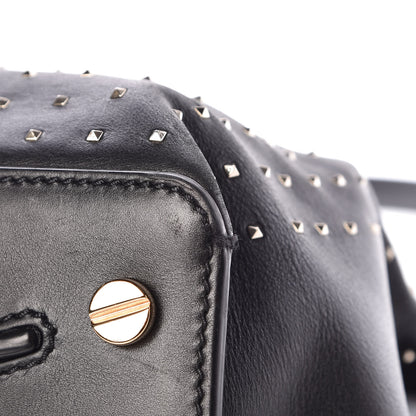 Valentino Garavani Calfskin Studded Large JoyLock Satchel Black 18 of 20