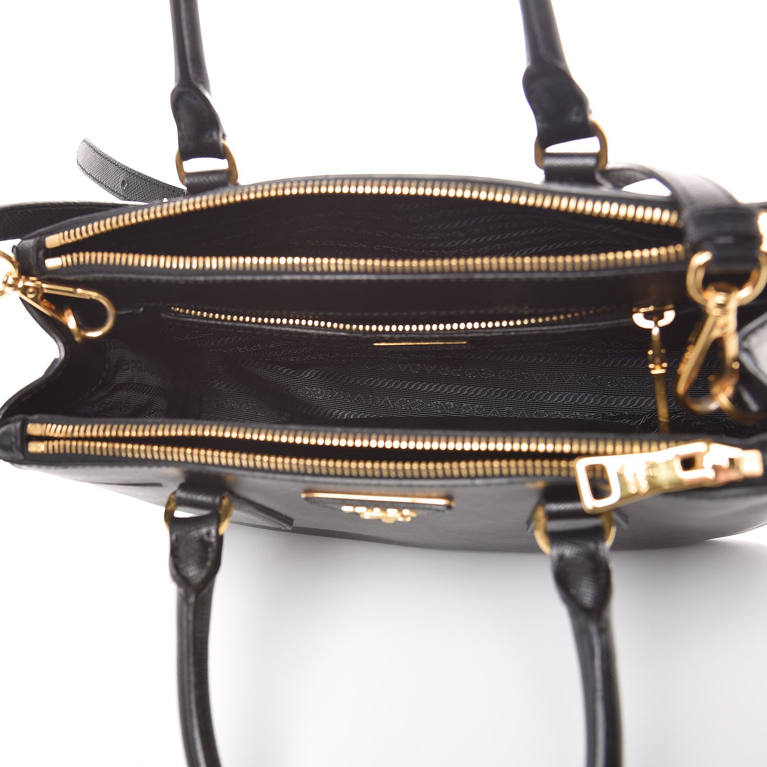 Prada Saffiano Mini Galleria Double Zip Tote Black 5 of 12