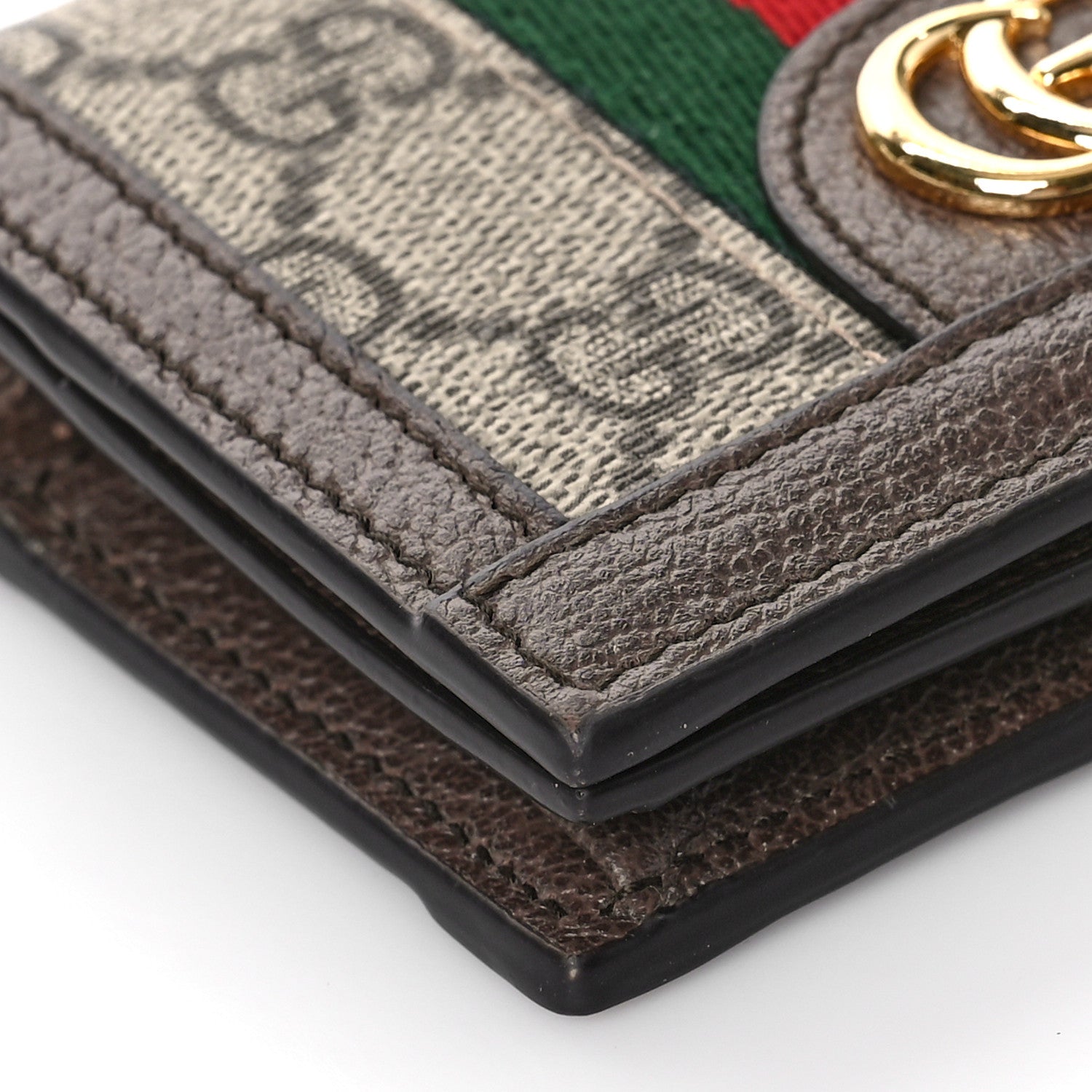 Gucci GG Supreme Monogram Web Ophidia Card Case Beige New Acero 7 of 8