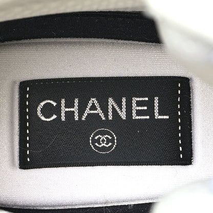 Chanel Suede Fabric Grained Calfskin Womens CC High Top Sneakers 38.5 White 7 of 7