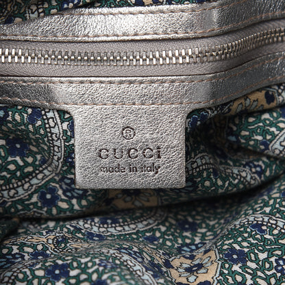 Gucci Metallic Calfskin Medium Indy Top Handle Hobo Silver 6 of 17