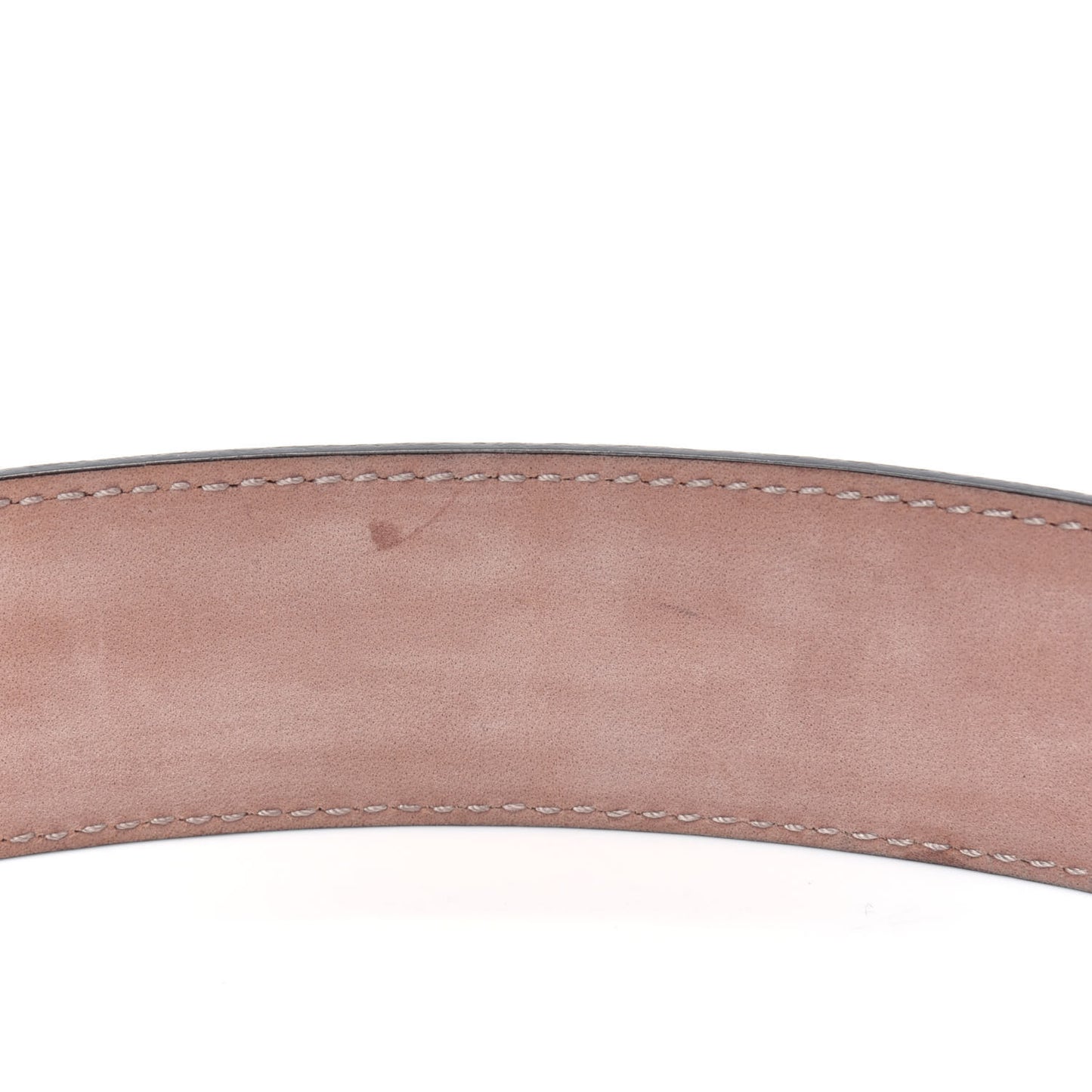 Moon Calfskin Interlocking G 37mm Belt 115 46 Storm Grey