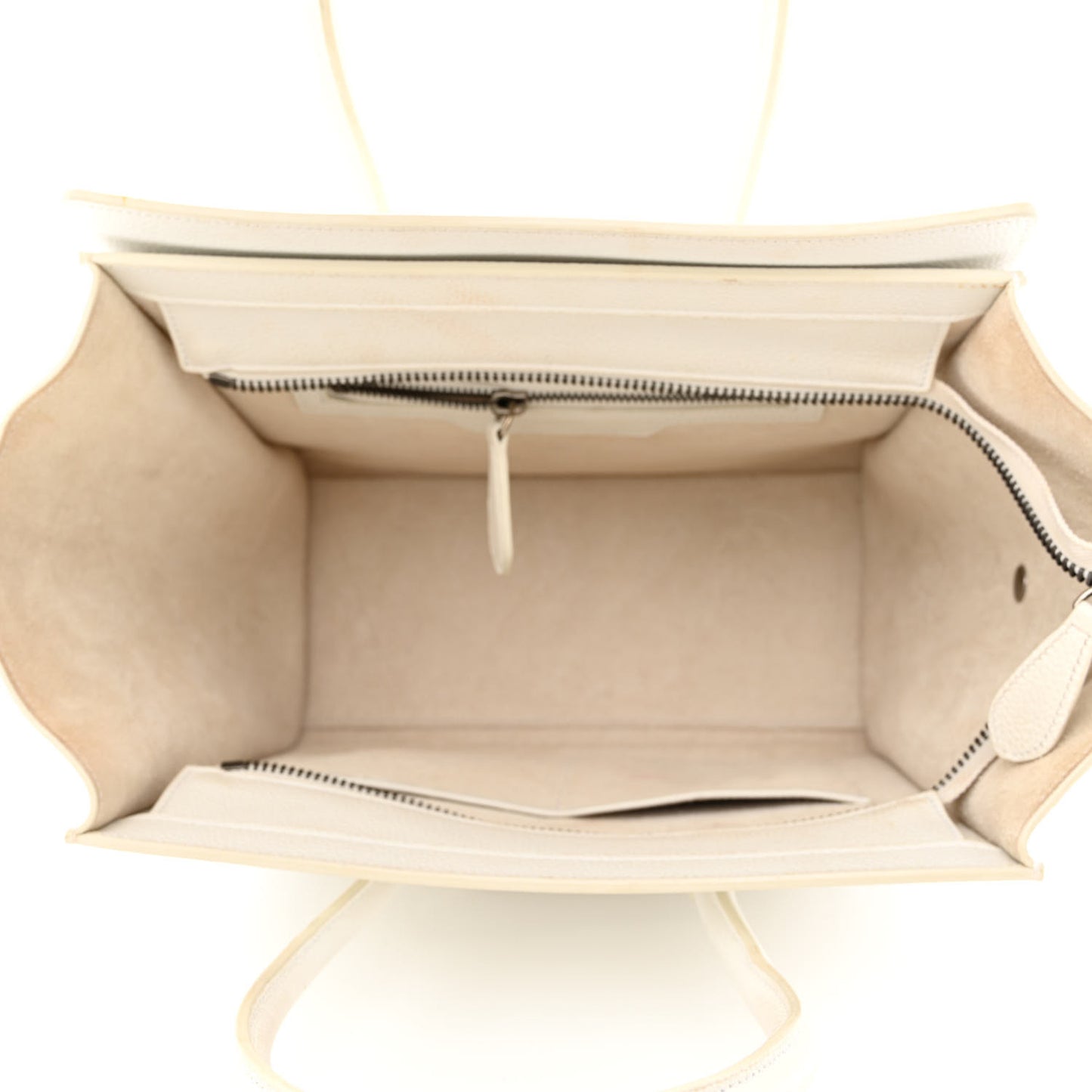 Drummed Calfskin Micro Luggage White