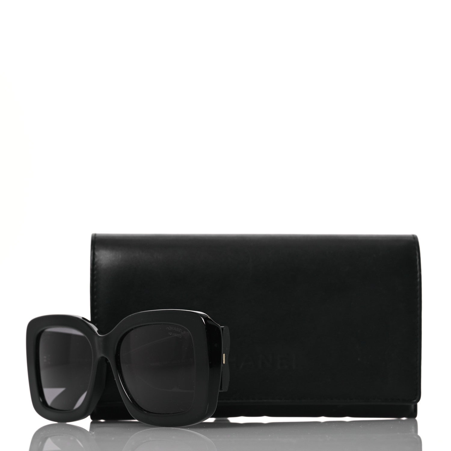 Chanel Acetate Quilted CC Rectangle Sunglasses 5483-A Black 8 of 8
