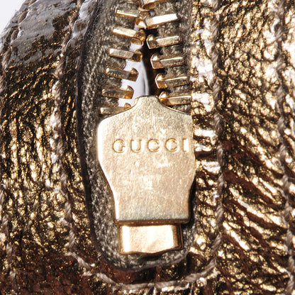 Gucci Patent Leather Medium Hysteria Top Handle Bag Gold 7 of 9