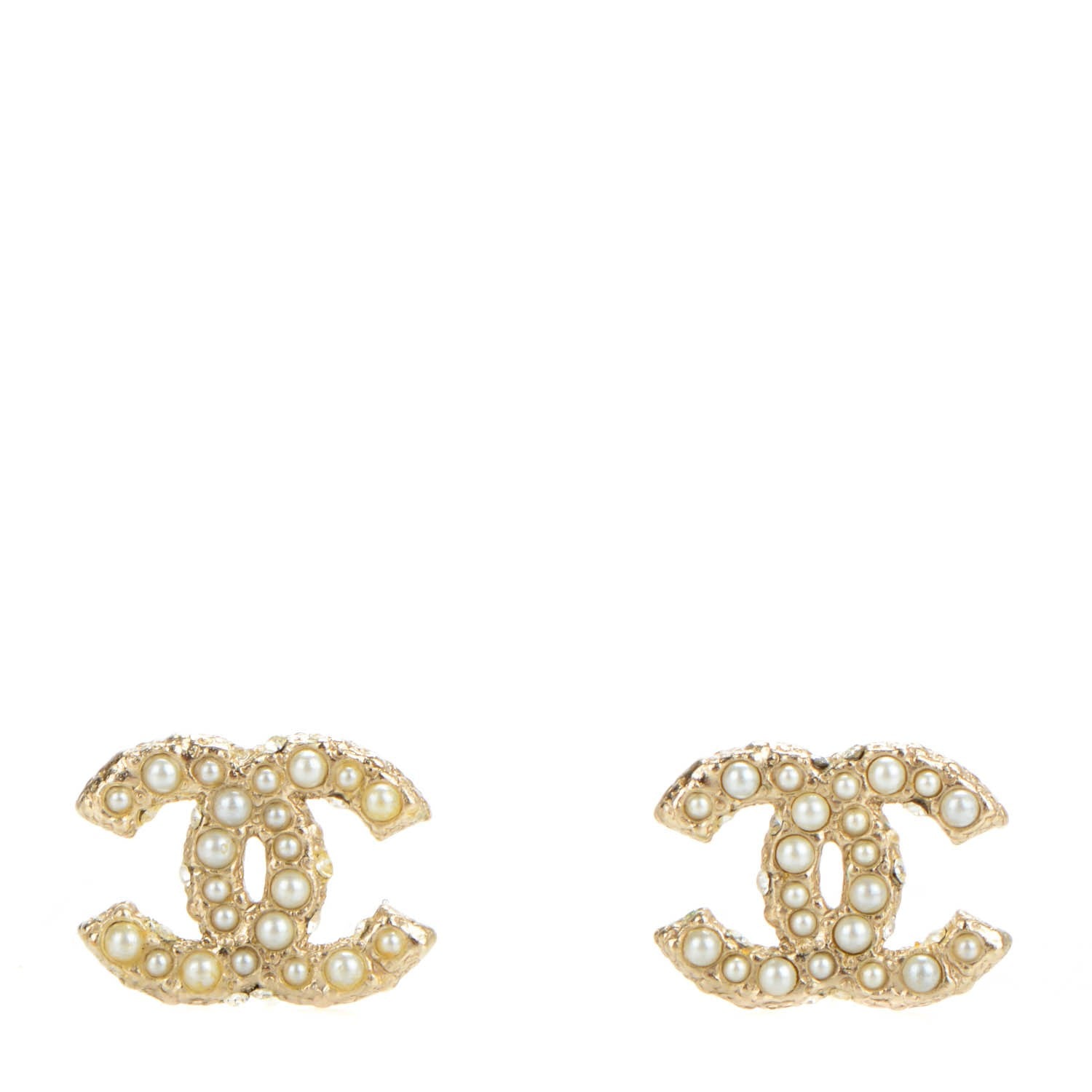 Chanel Pearl CC Earrings Light Gold 1 of 7