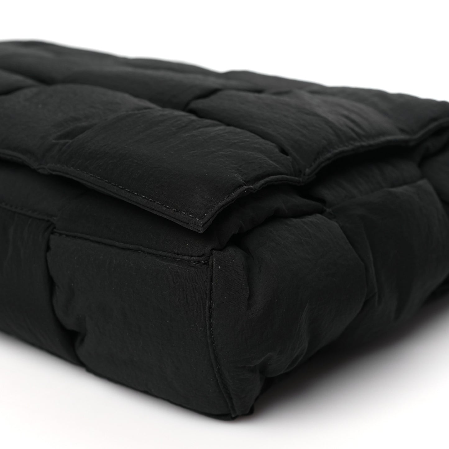 Nylon Intrecciato Padded Tech Maxi Cassette Bag Black