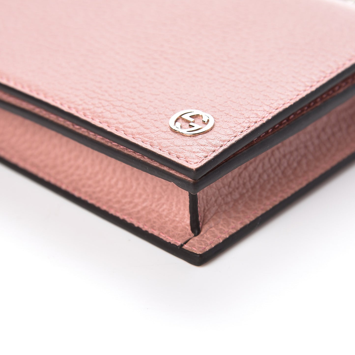 Dollar Calfskin Medium Betty Chain Wallet Soft Pink