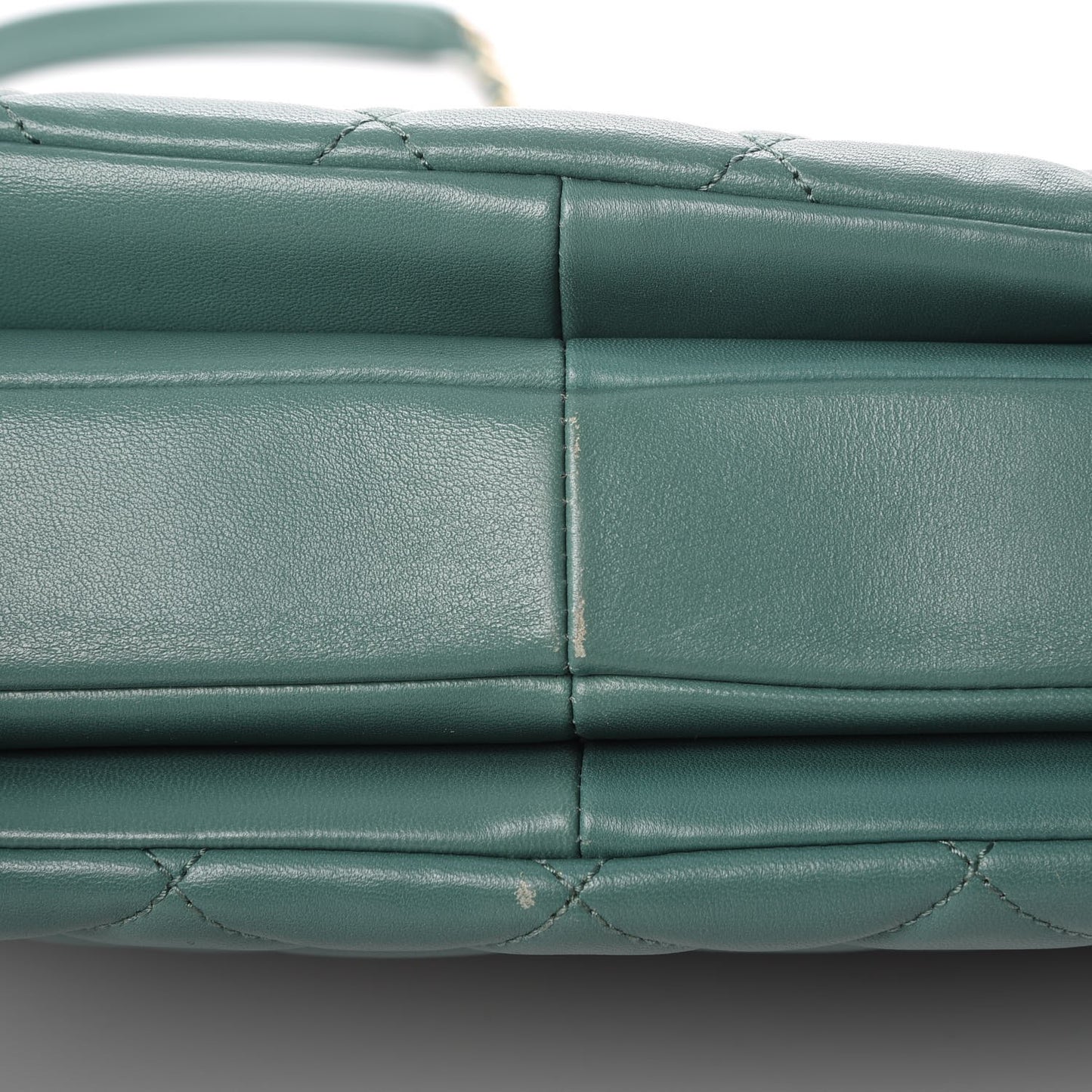 Lambskin Quilted Small Trendy CC Flap Dual Handle Bag Light Green