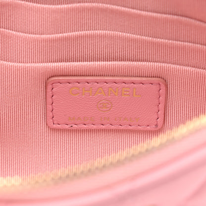 Chanel Lambskin Quilted Cosmetic Case Pink 6 of 8