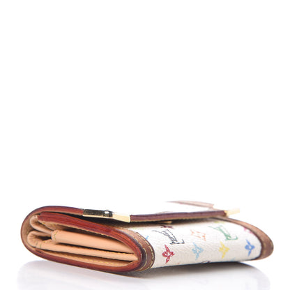 Louis Vuitton Monogram Multicolor Porte-Monnaie Plat Coin Purse White 4 of 12