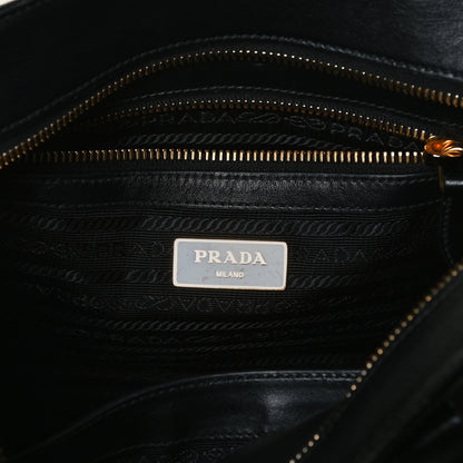 Prada Saffiano Soft Calfskin Double Handle Satchel Black 6 of 17