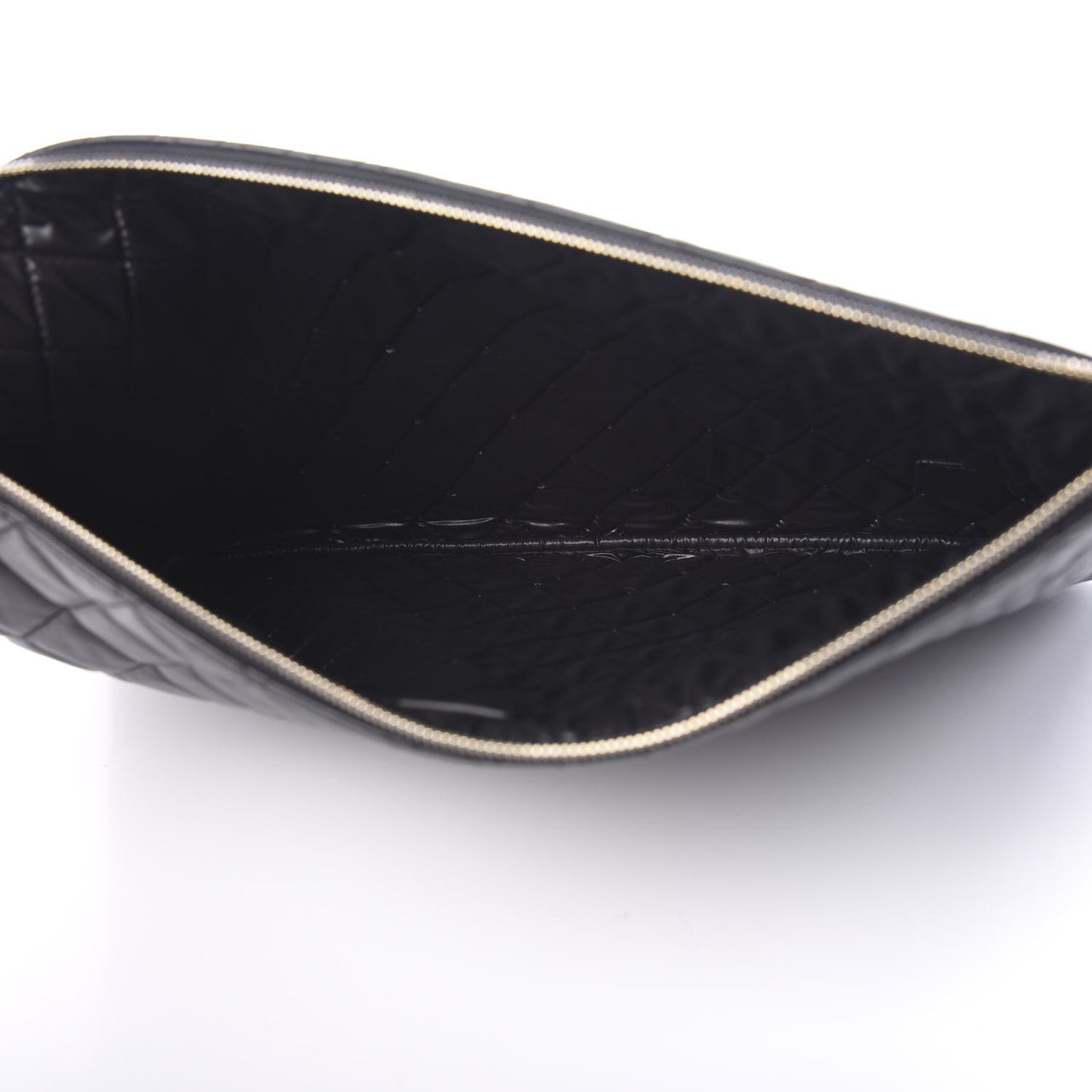 Lambskin Bi Quilted Large Cosmetic Case Black