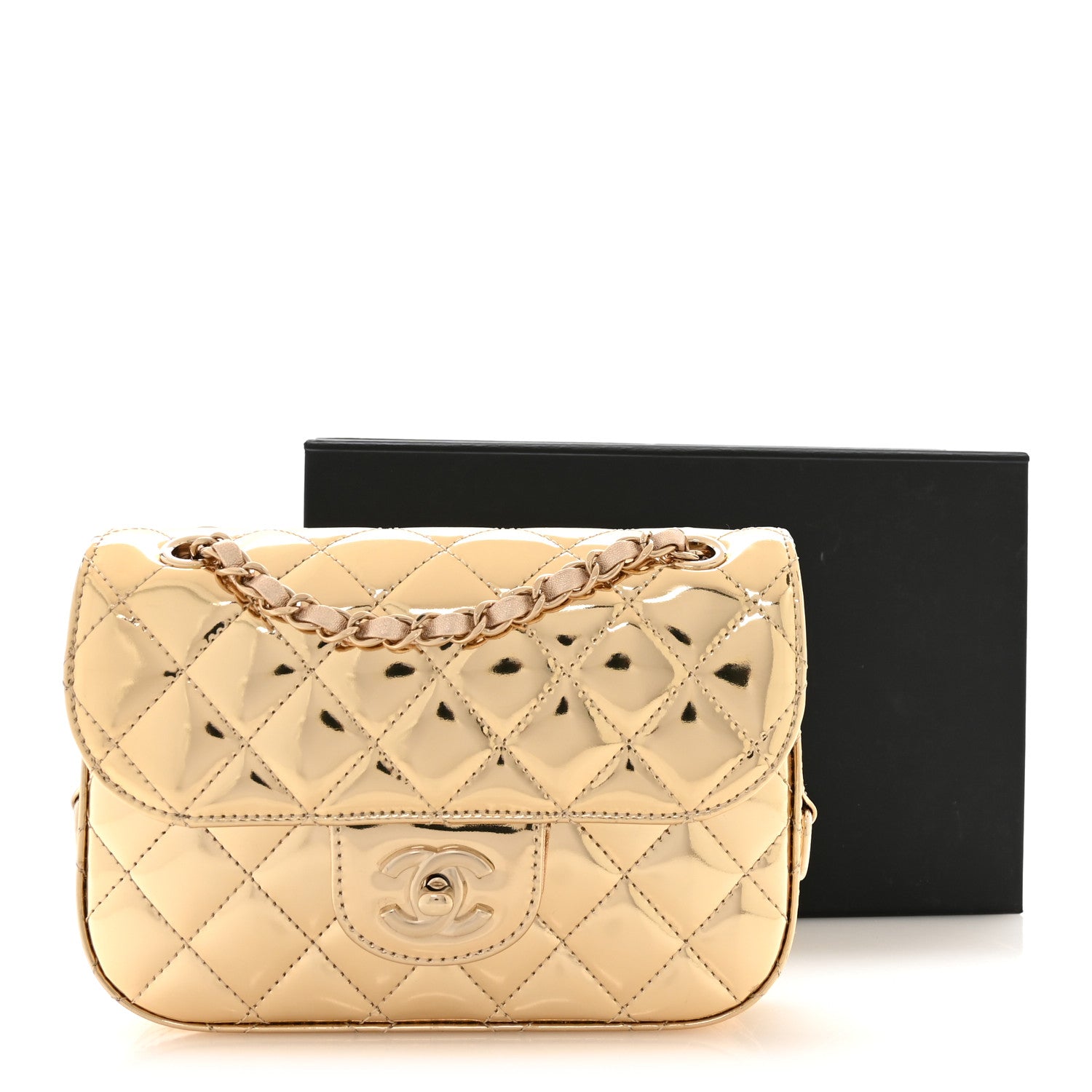 Chanel Mirror Calfskin Metallic Calfskin Quilted Hollywood
