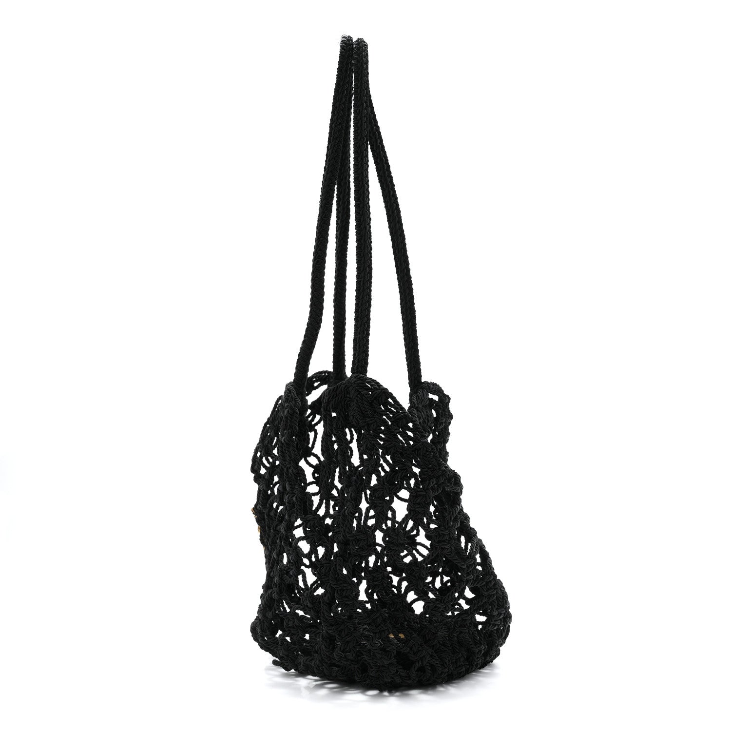 Saint Laurent Crochet Small Shopping Bag Black 3 of 11