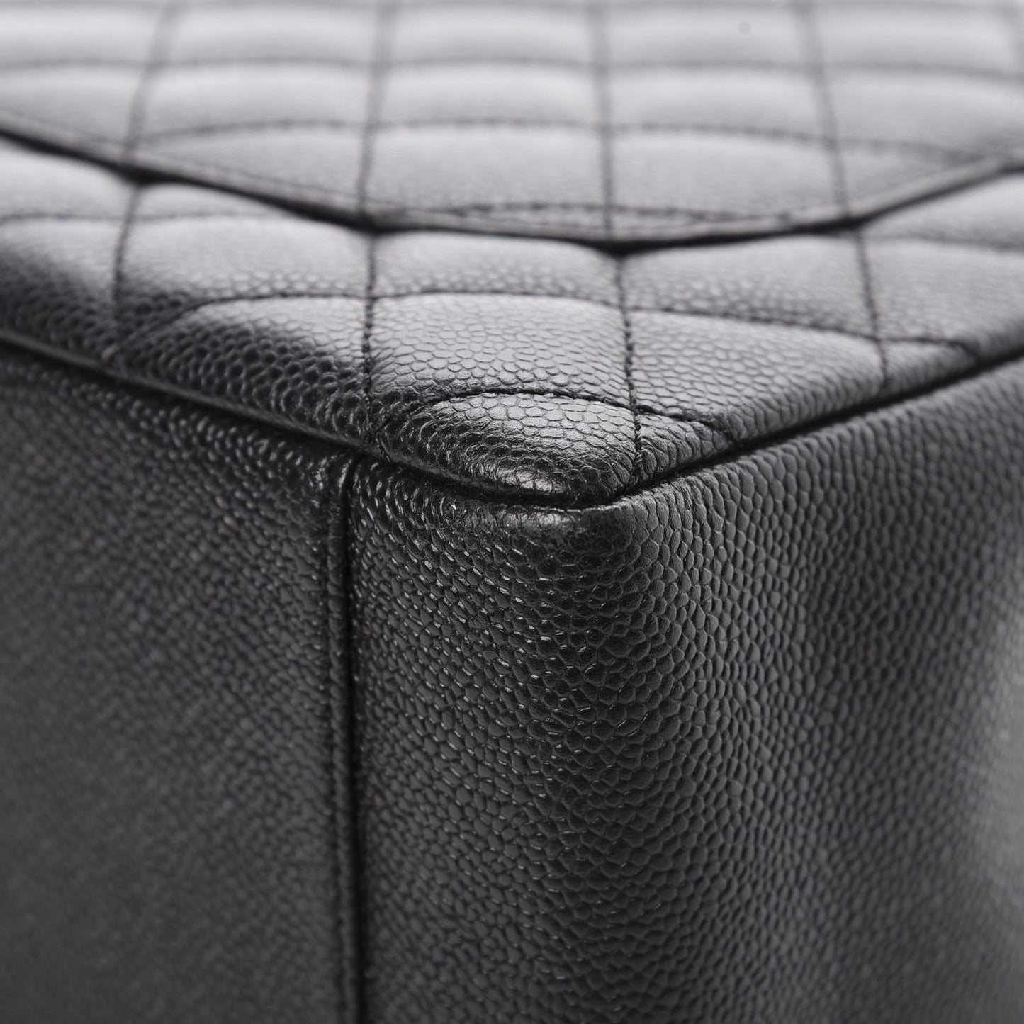 Caviar Quilted Grand Shopping Tote GST Black