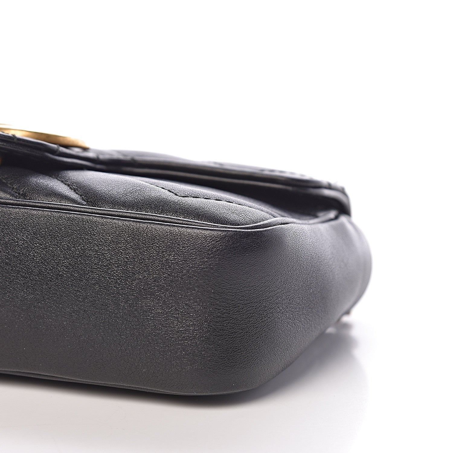 Gucci Calfskin Matelasse Super Mini GG Marmont Shoulder Bag Black 10 of 12