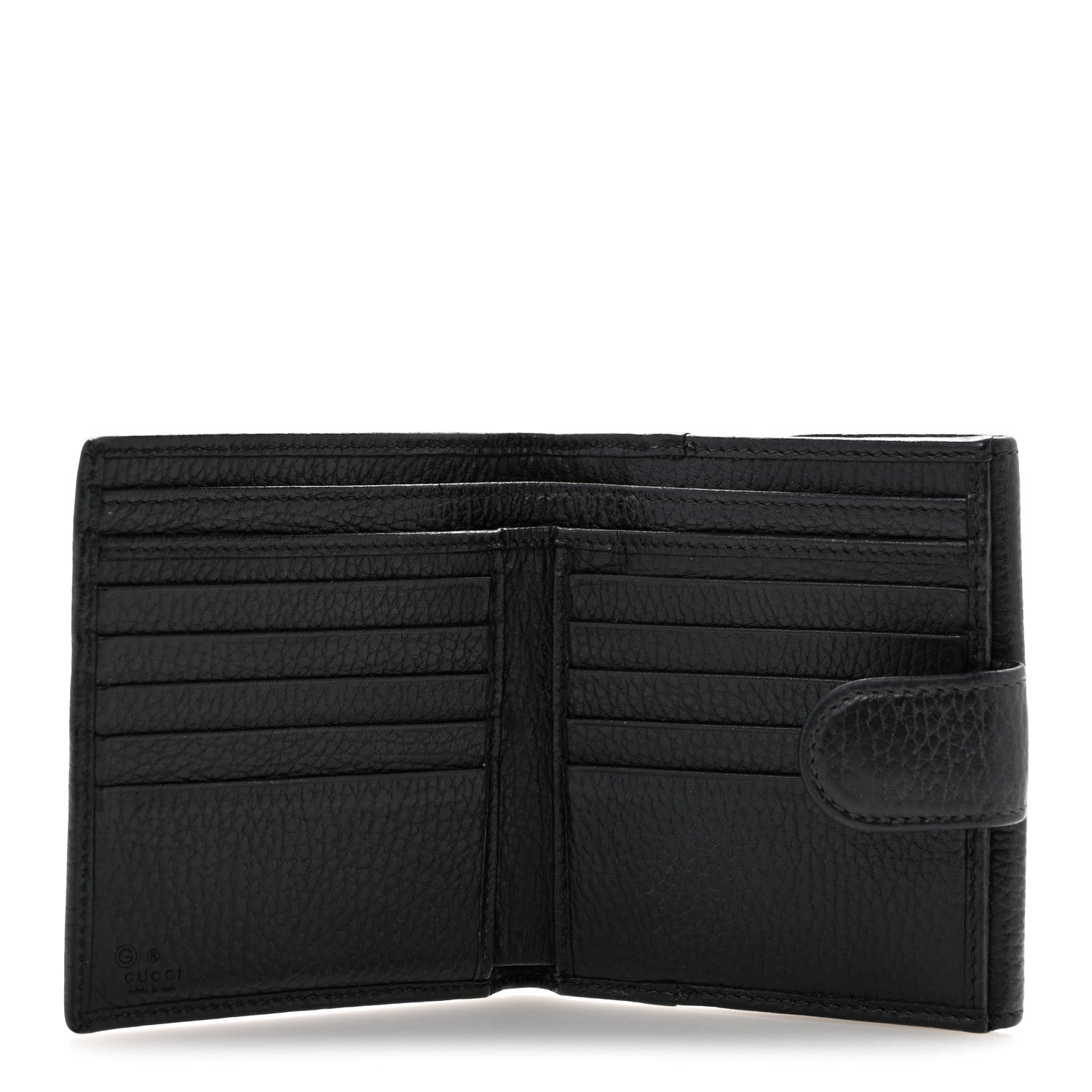 Gucci Dollar Calfskin Interlocking G French Wallet Black 5 of 12