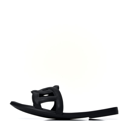 Hermes Rubber Aloha Sandals 38 Black 1 of 9