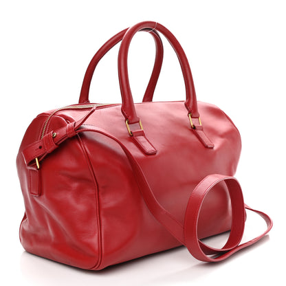 Saint Laurent Calfskin Classic Duffle 6 Red 3 of 15
