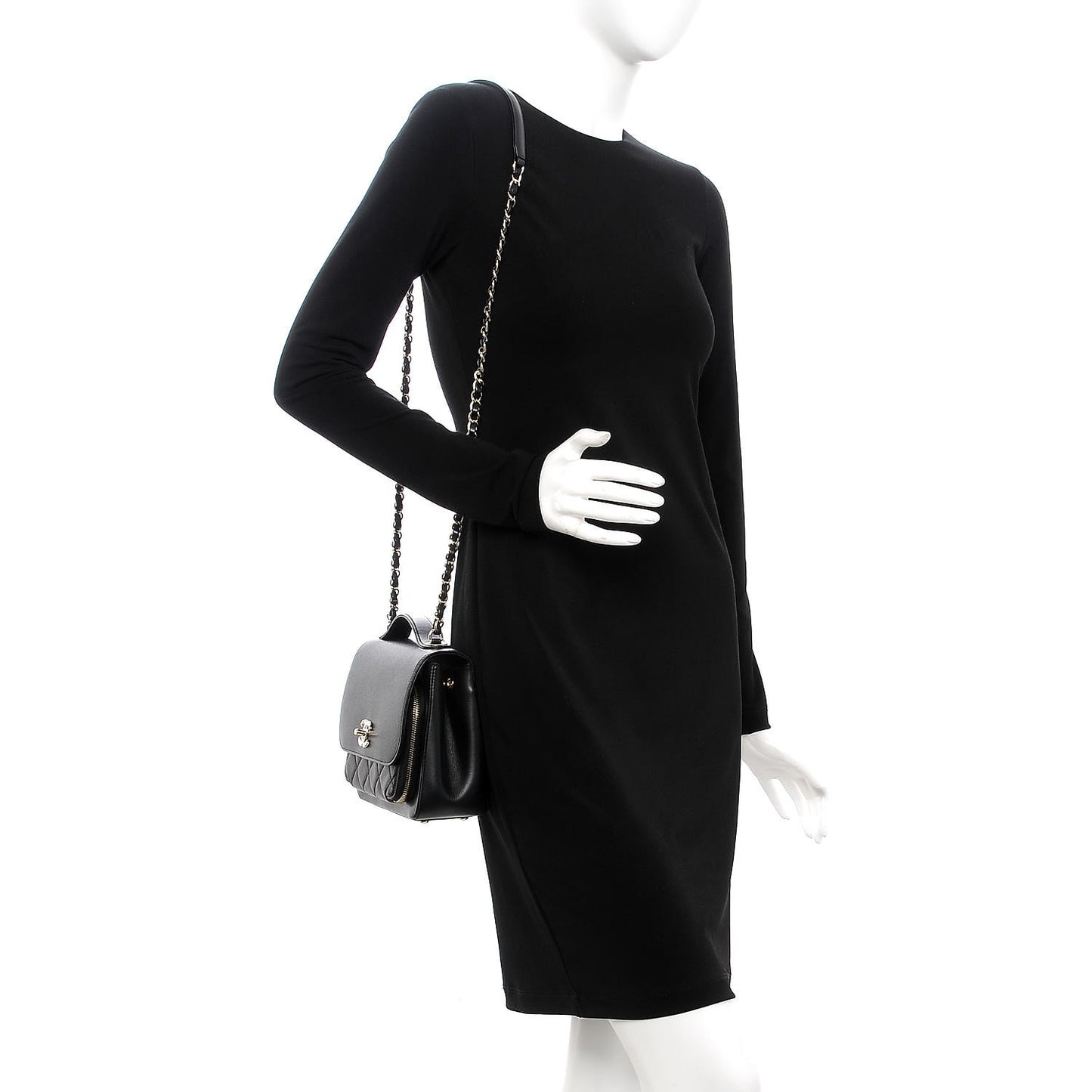 Caviar Quilted Medium Business Affinity Flap Black