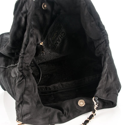Chanel Satin XL Coco Cabas Black 5 of 7