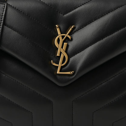 Saint Laurent Calfskin Y Quilted Monogram Small Loulou Chain Satchel Black 7 of 10