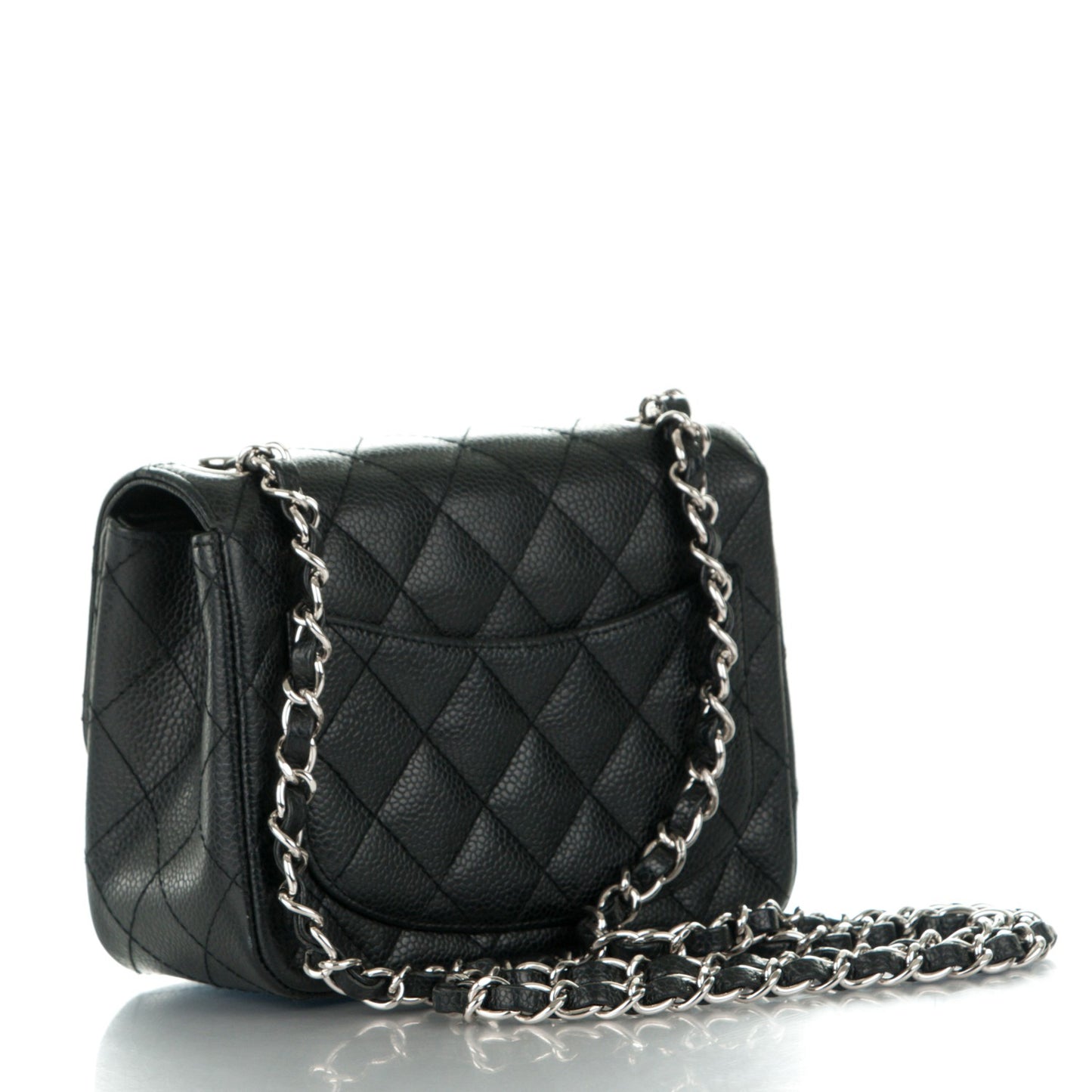 Caviar Quilted Mini Square Flap Black