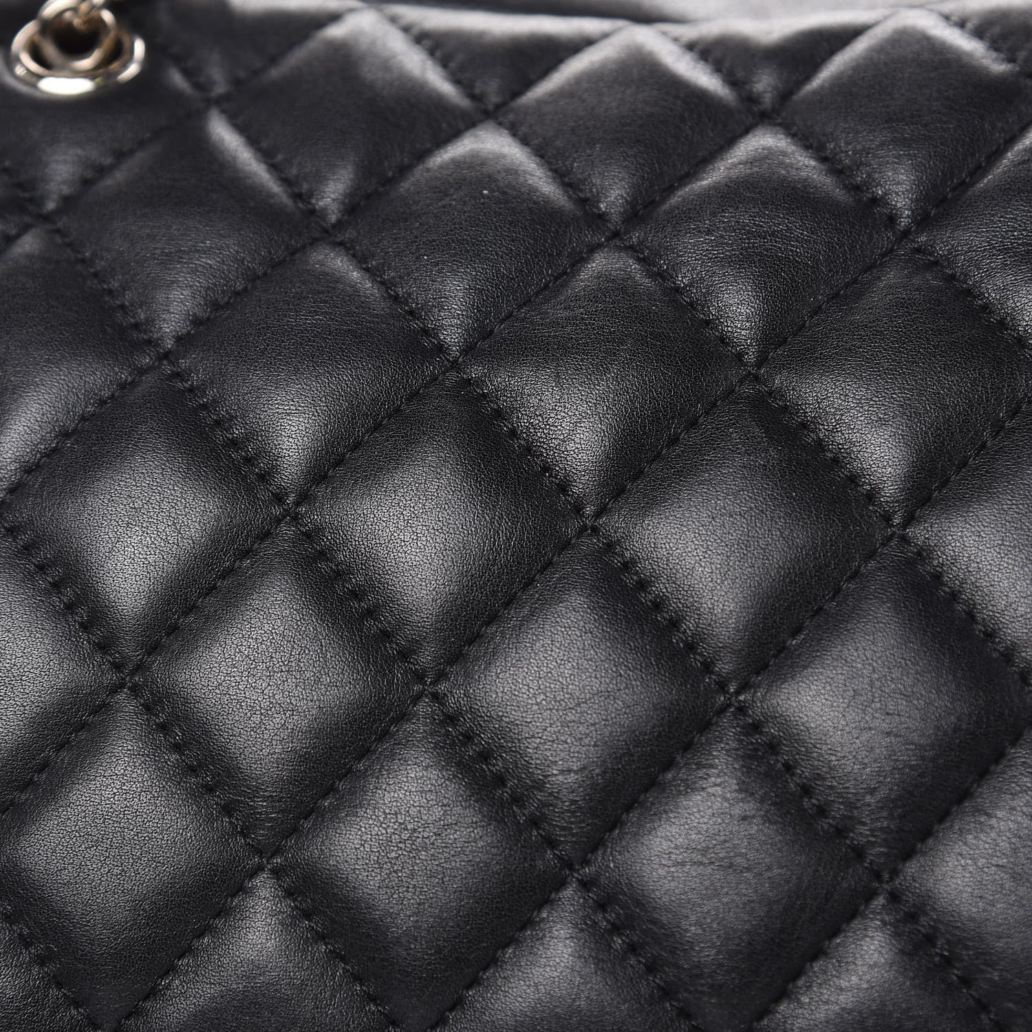 Chanel Calfskin Quilted Large Cambon Bowler Black White 11 of 22