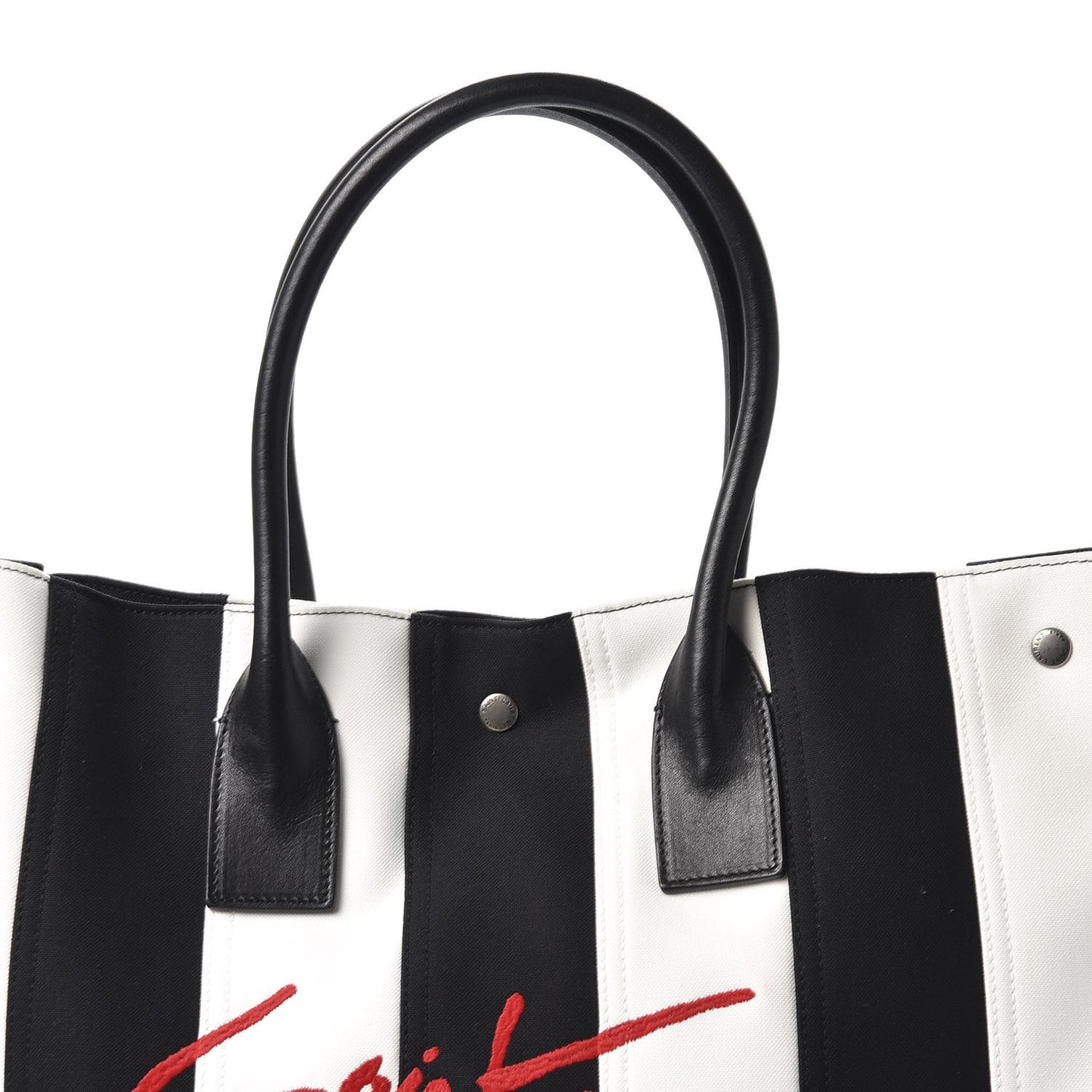 Canvas Noe Striped Tote Black White