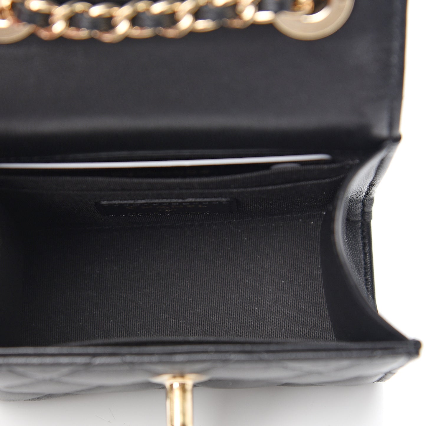 Lambskin Quilted Mini Trendy CC Chain Wallet Black
