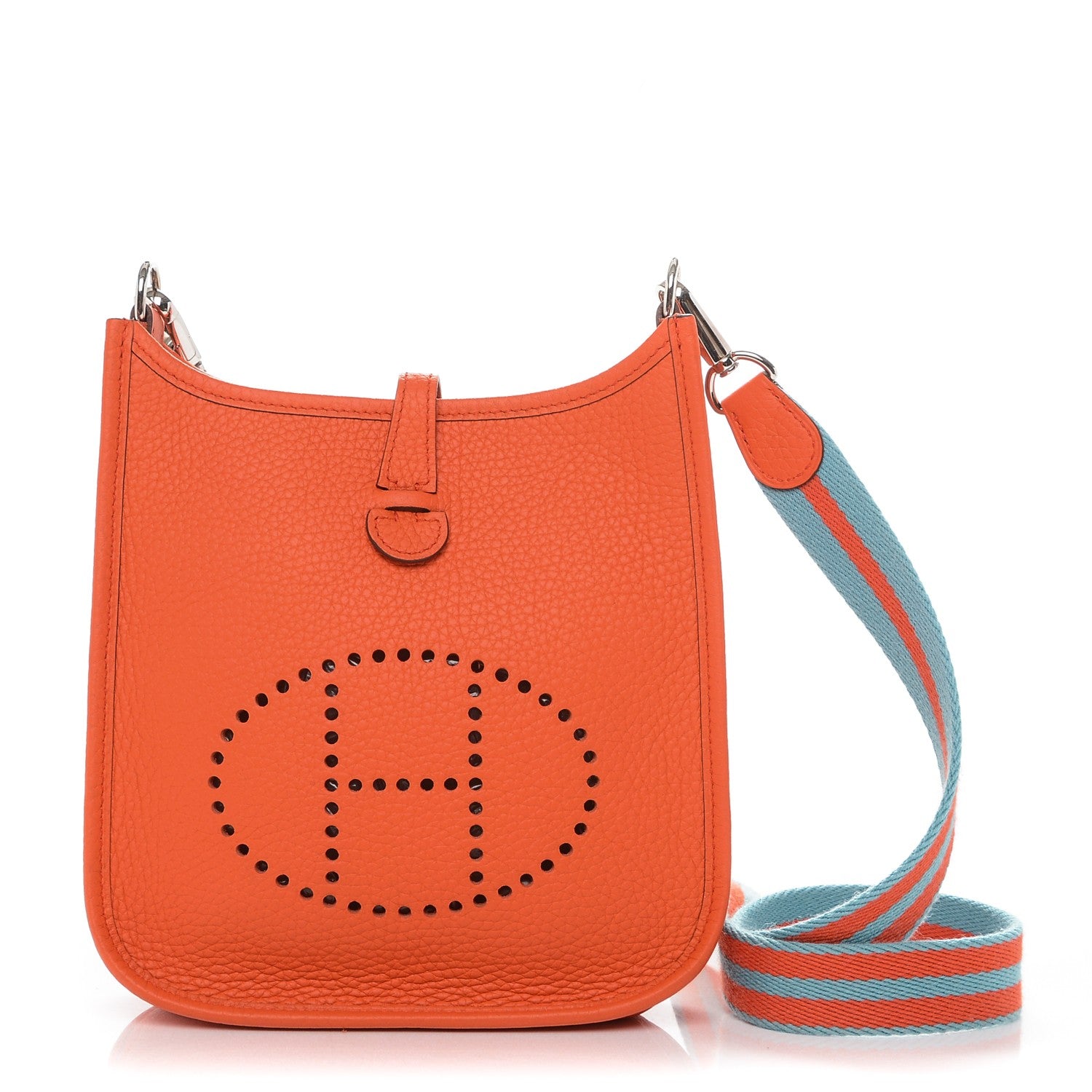 Hermes Taurillon Clemence Amazone Evelyne TPM Orange Poppy Saint Cyr 1 of 7