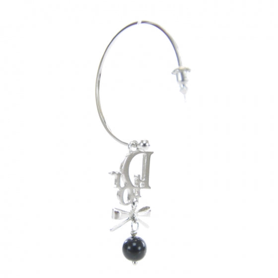 Christian Dior Crystal Logo Bow Earrings 3 of 4
