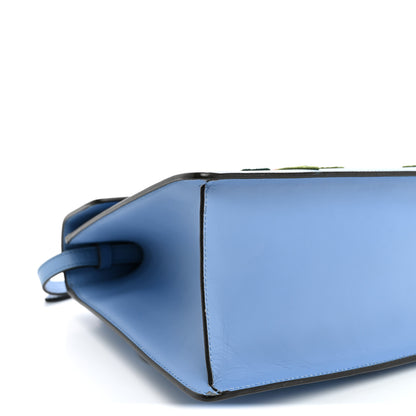 Gucci Calfskin Embroidered Medium Sylvie Top Handle Bag Clear Sky Blue 9 of 13