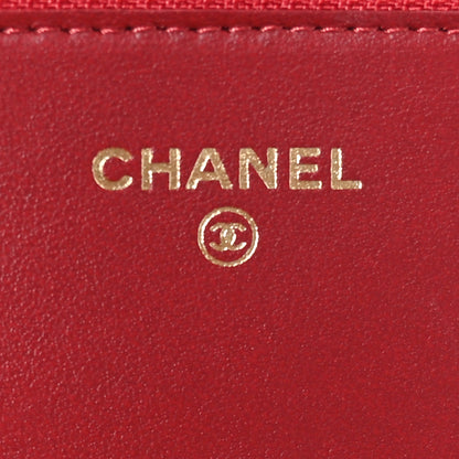 Chanel Caviar Quilted Boy Wallet On Chain WOC Red 7 of 11