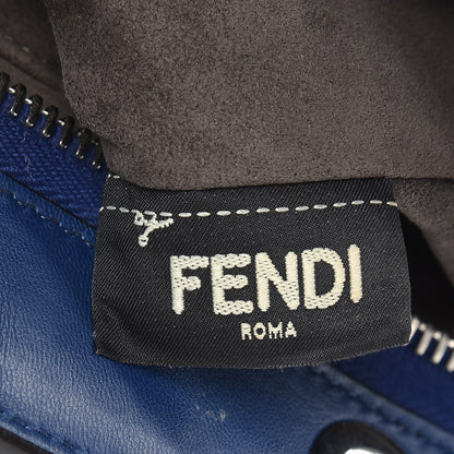 Fendi Shiny Nappa Trapuntata Small DotCom Click Chain Satchel Blue 6 of 12
