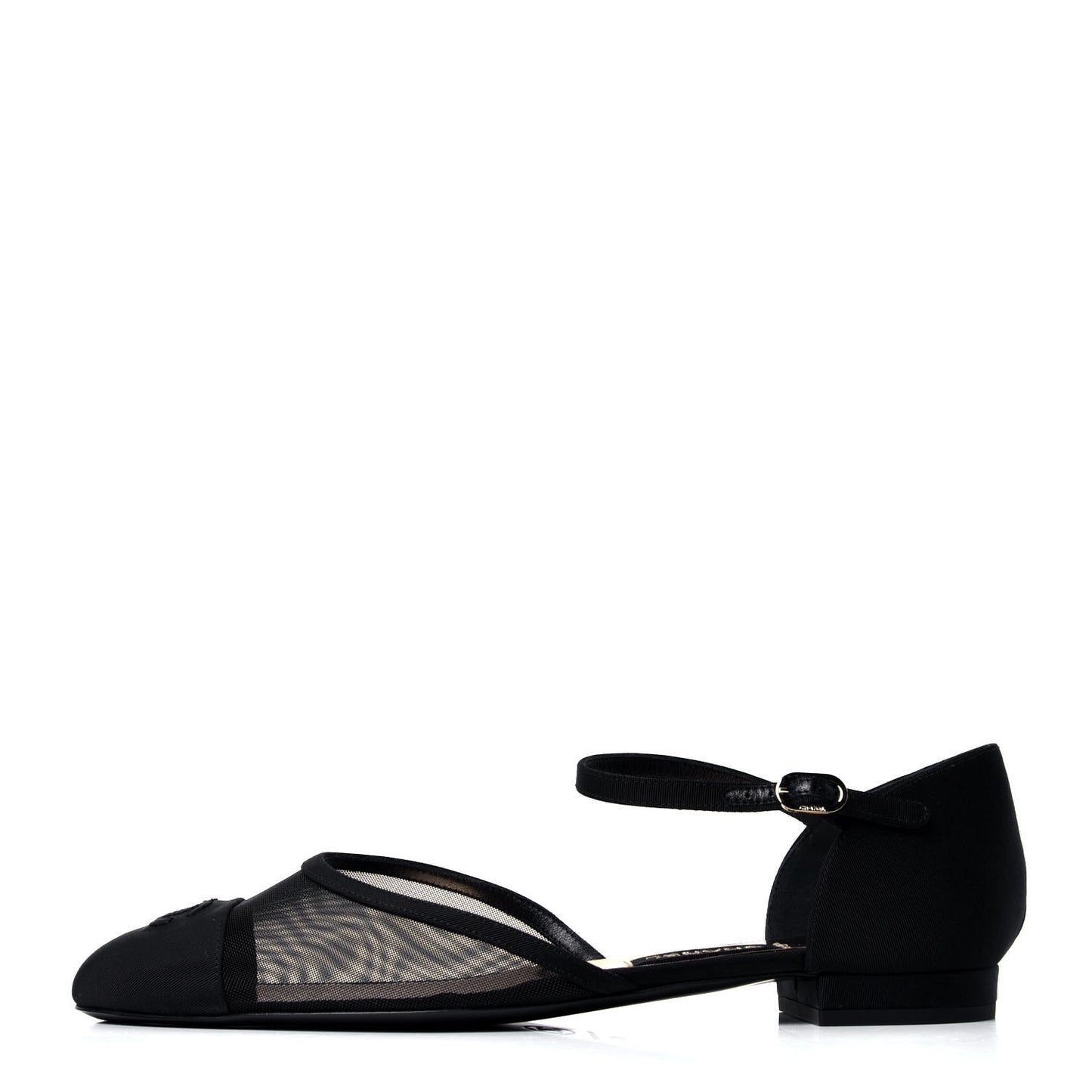 Mesh Grosgrain Cap Toe CC Flats 42 Black