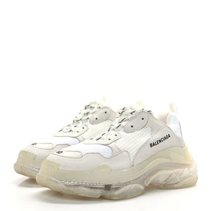 Balenciaga Fabric Mesh Clear Sole Womens Triple S Sneakers 40 White 3 of 7