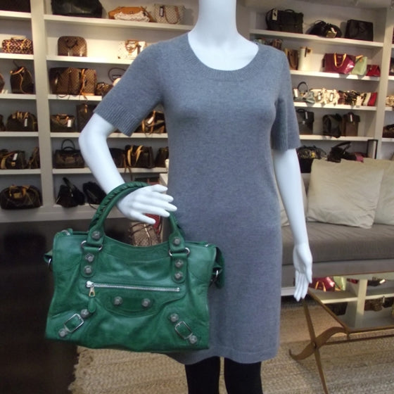 Balenciaga Agneau Giant 21 Silver Hardware CIty Pommier Green 2 of 14
