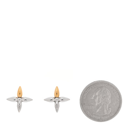 Louis Vuitton Metal Louisette Earrings Silver Gold 2 of 5