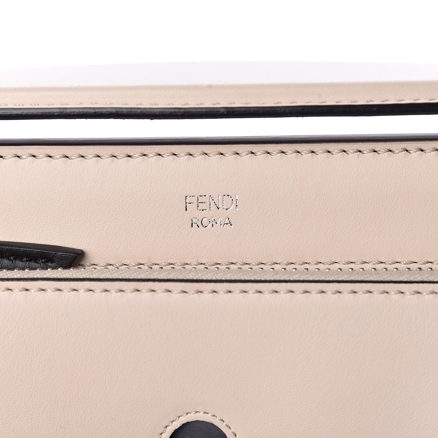Fendi Vitello Baltico Shiny Nappa Lace Up DotCom Satchel Camelia Black Multicolor 9 of 11
