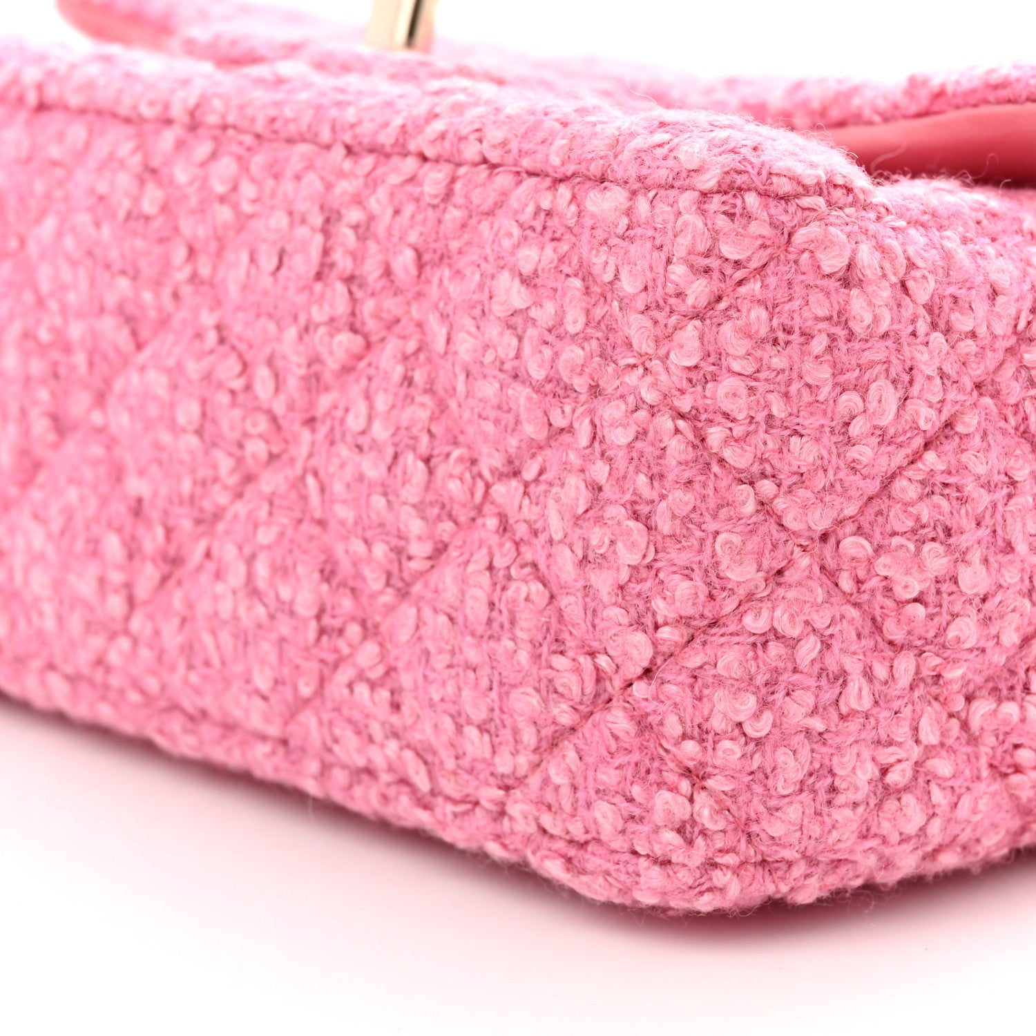 Chanel Tweed Quilted Mini Rectangular Flap Pink 10 of 11