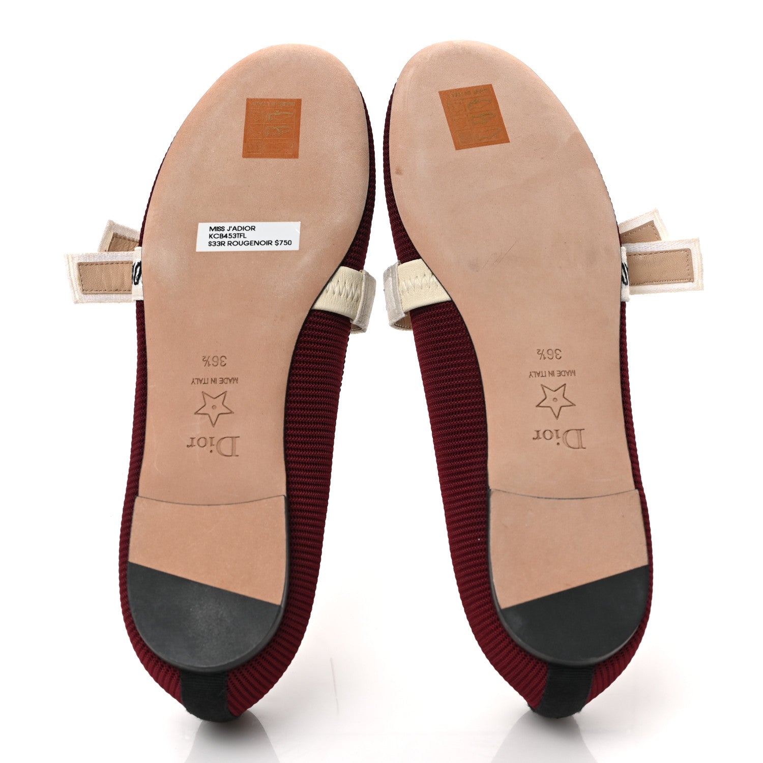 Christian Dior Technical Canvas Ribbon Miss J'Adior Ballet Flat 36.5 Red Black 5 of 9