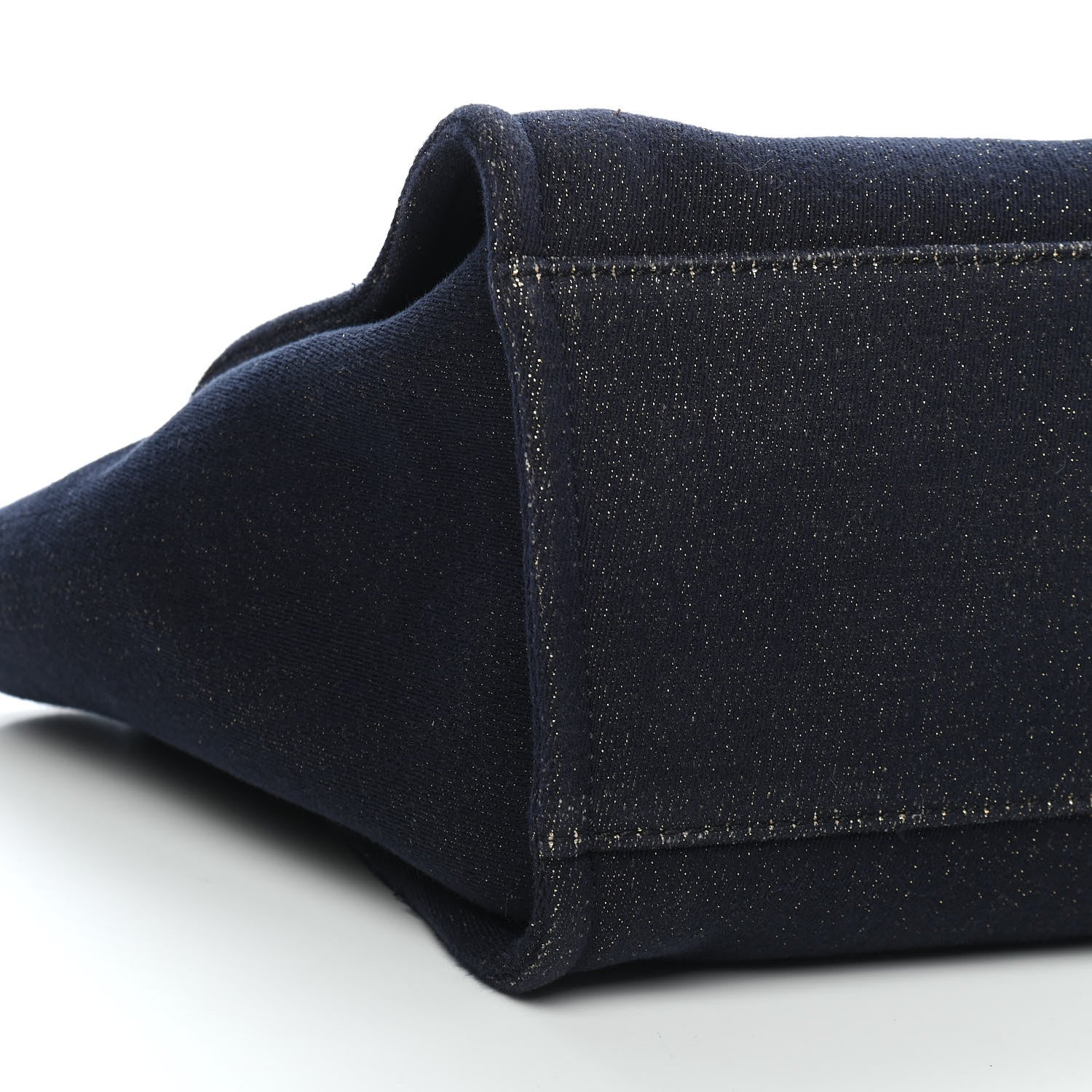 Chanel Lurex Canvas Medium Deauville Tote Navy Blue Gold 8 of 9
