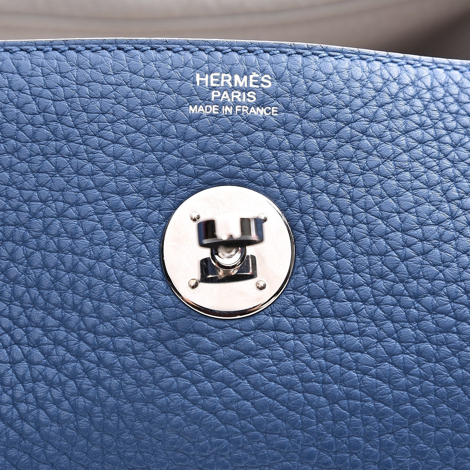 Hermes Taurillon Clemence Verso Lindy 30 Bleu Agate Gris Mouette 6 of 8