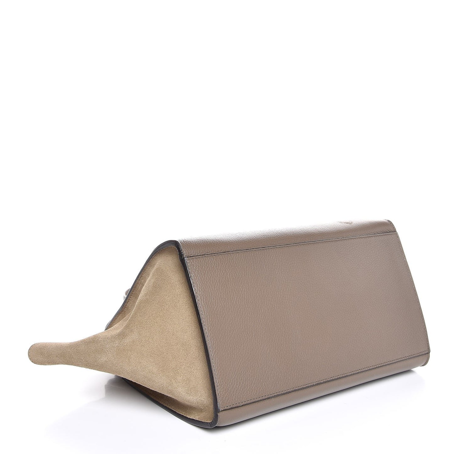 Drummed Calfskin Suede Small Trapeze Souris