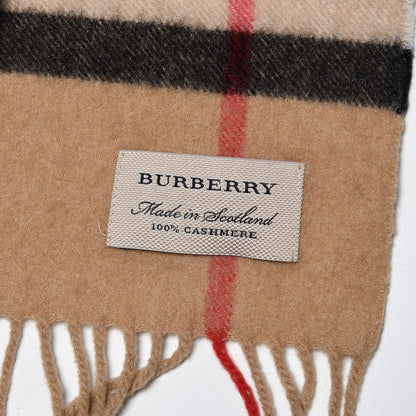 Burberry Cashmere Giant Check Fringe Scarf Camel 4 of 4